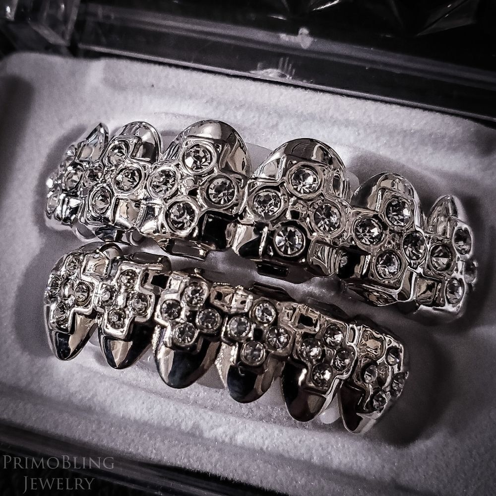 Silver Ice Cross Grillz Set